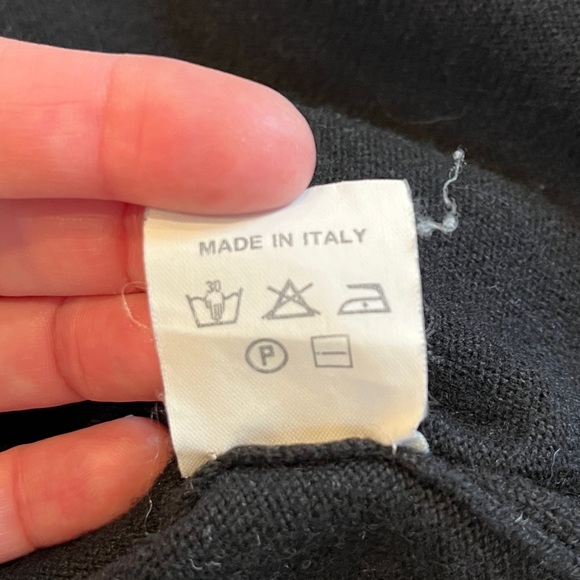 Cashmere and Silk Black Zip Front Sweater Black Gray Small Made in Italy - Picture 9 of 9